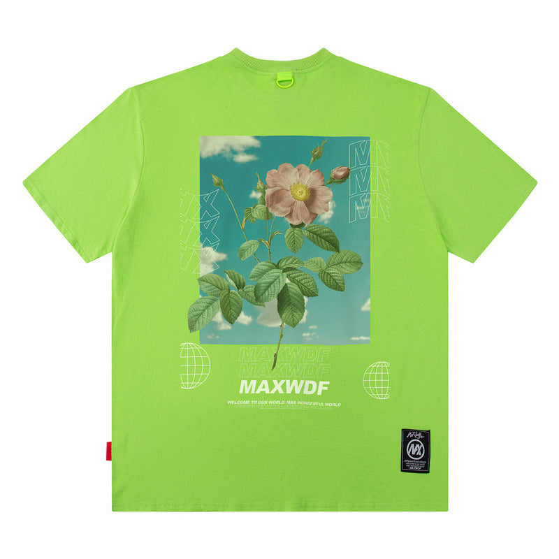 Men T Shirt Printed Fashion Brand Short Sleeve T-shirt Men and Women Couple Loose