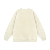 Men Hoodie Autumn and Winter round Neck Sweater Bear Printed Casual Long Sleeve Pullover Loose