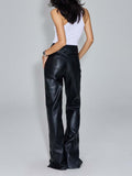Unisex Pants Fall Motorcycle Leather Pants