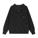 Men Hoodie Turtleneck Hooded Sweatshirt Five-Pointed Star Loose Casual