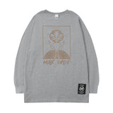 Men Long Sleeve Shirt Alien Printed Long Sleeve T-shirt Men and Women Autumn Couple's Tops