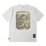 Men T Shirt Neckline Letter Print Casual Loose round Neck T-shirt Short Sleeve Men and Women