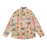 Men Long Sleeve T Shirt Cartoon Animation Long Sleeve Shirt Men Print Loose Casual Shirt