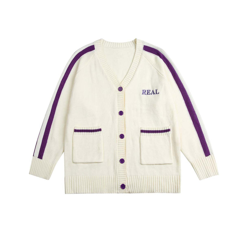 Unisex Sweatshirt Fall V-neck Cardigan Knitted Sweater