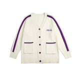 Unisex Sweatshirt Fall V-neck Cardigan Knitted Sweater