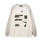 Men Long Sleeve Shirt Distressed Gradient Long Sleeve T-shirt Men and Women Hiphop Street Retro Base