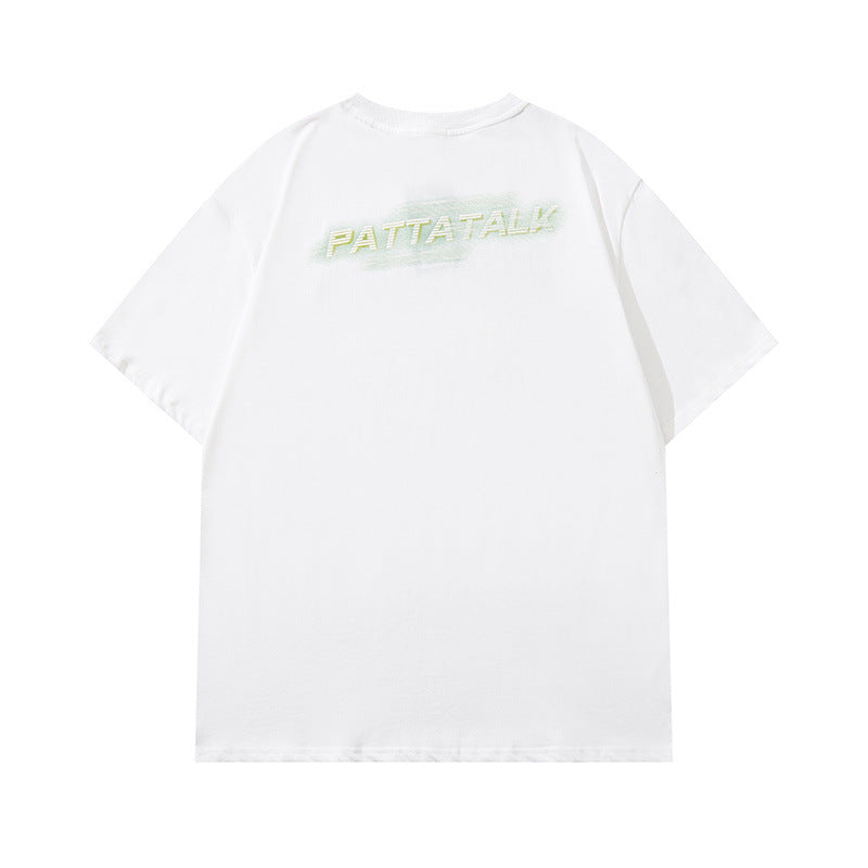 Men T Shirt Printed Short-Sleeved T-shirt for Men and Women Loose Hip Hop Couple