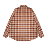 Men Long Sleeved T Shirt Plaid Long Sleeve Shirt Men Street Fashion Versatile Spring and Autumn Casual Loose Lapels