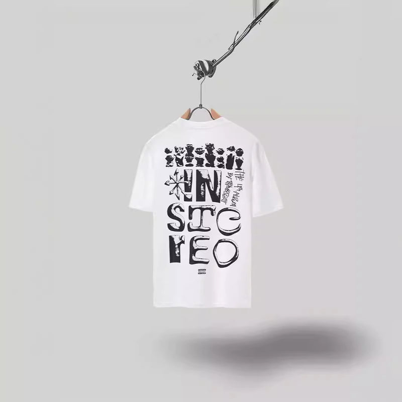 Men T-shirts Travis Scott Cactus Jack x Utopia dreadlocks avatar stone alphabet print short sleeve T-shirt