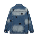 Men Denim Jacket XINGX Embroidered Spray Denim Jacket Men and Women Couple Jacket Spring and Autumn