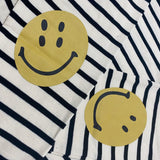 Kapital T Shirt Pingtian Hehong Arm Smiling Face Crew Neck Casual Cotton Striped Long Sleeved T-shirt