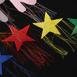 Men Fleece Lined Hoodie High Street Hooded Sweaters Menswear Ins Loose Casual Five-Pointed Star Embroidery