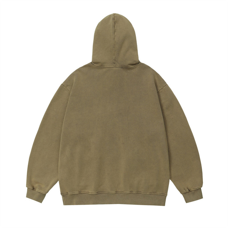 Men Hoodie Distressed Washed Hooded Sweater