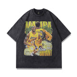 Men T Shirt Worn Looking Washed-out Character Print Short Sleeve T-shirt Men Hip Hop