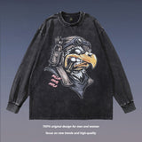 Men Long Sleeve Shirt Oversize Vintage Bottoming Long Sleeve T-shirt Men and Women Vintage Vintage