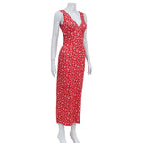 Women Desses Retro V-neck Summer Dress Beach Dress