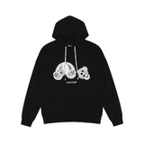 Palm Angle Hoodie Palm Angels Black and White Embroidered Hoodie Men and Women
