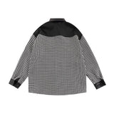 Men Long Sleeved T Shirt Contrast Color Stitching Long-Sleeved Shirt Men's Lapel Shirt Coat Spring and Autumn