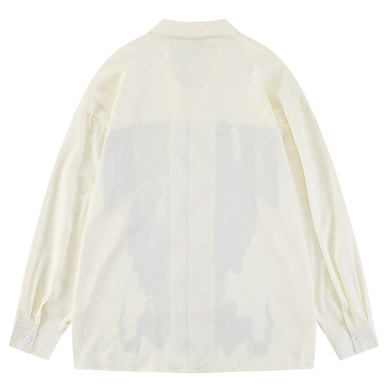 Men's Long Sleeved T Shirt Angel Character Printed Long Sleeve Shirt Men's Ins Trendy Loose Letters