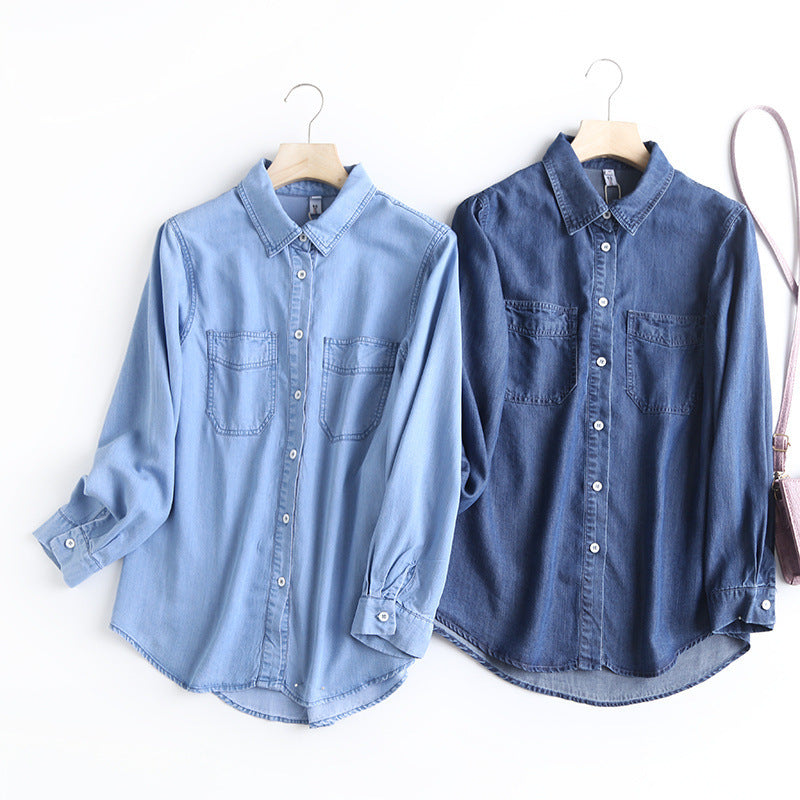 Women T-Shirt Spring and Autumn Loose Long Sleeve Casual Shirt Coat