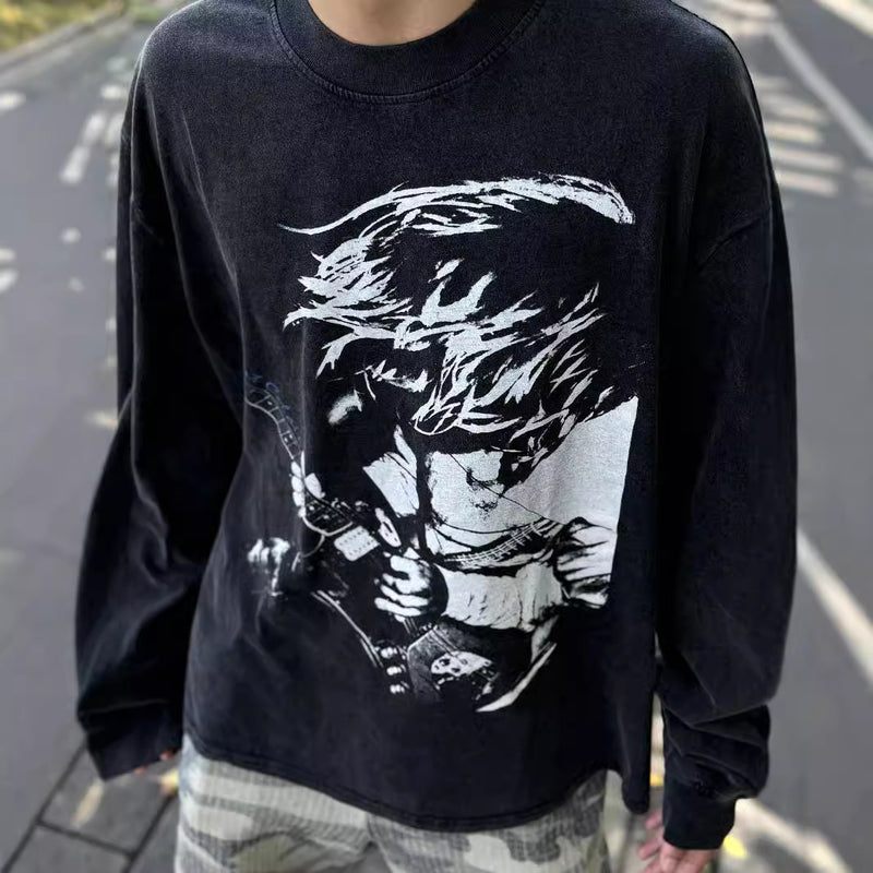 Men T-shirts Nirvana Band Washed Old T-shirts