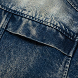Men Denim Jacket Men's Vibe Loose Washed-out Distressed Jacket
