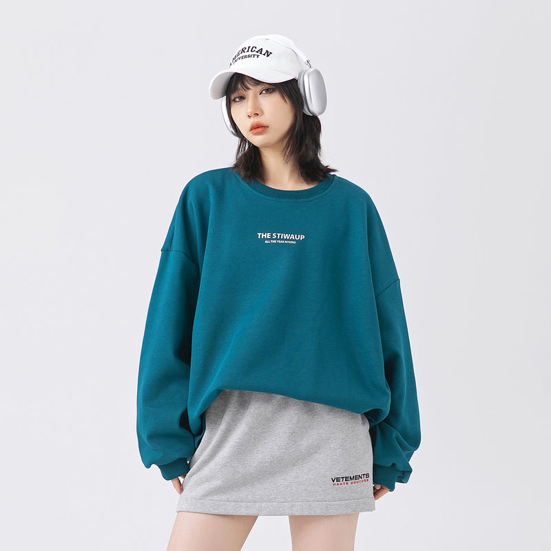 Unisex Hoodie Printed Long Sleeve T-shirt Men and Women Loose-Fitting Casual round-Neck