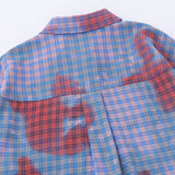 Men Long Sleeved T Shirt Plaid Long Sleeve Shirt Men's Fashion Loose Casual Spring and Autumn Shirt