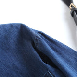 Women T-shirt Spring and Autumn Leisure Loose Denim Shirt Long Sleeve Top