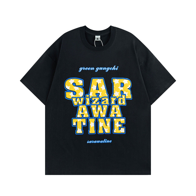 Men's T Shirt Letter Print Couple's Short-Sleeved T-shirt Men's and Women's Casual All-Matching