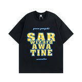 Men's T Shirt Letter Print Couple's Short-Sleeved T-shirt Men's and Women's Casual All-Matching