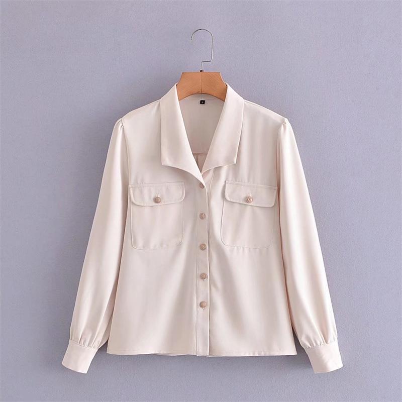 Women T-Shirt Retro V-neck Long Sleeve Shirt Women's Autumn