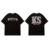 Men T Shirt Gothic Cross Graffiti Printing Short Sleeve T-shirt Men and Women Street Loose