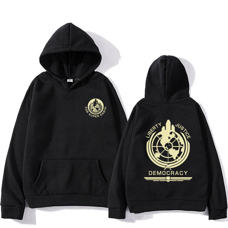 Helldivers Hoodie Comfortable Hooded Long Sleeve