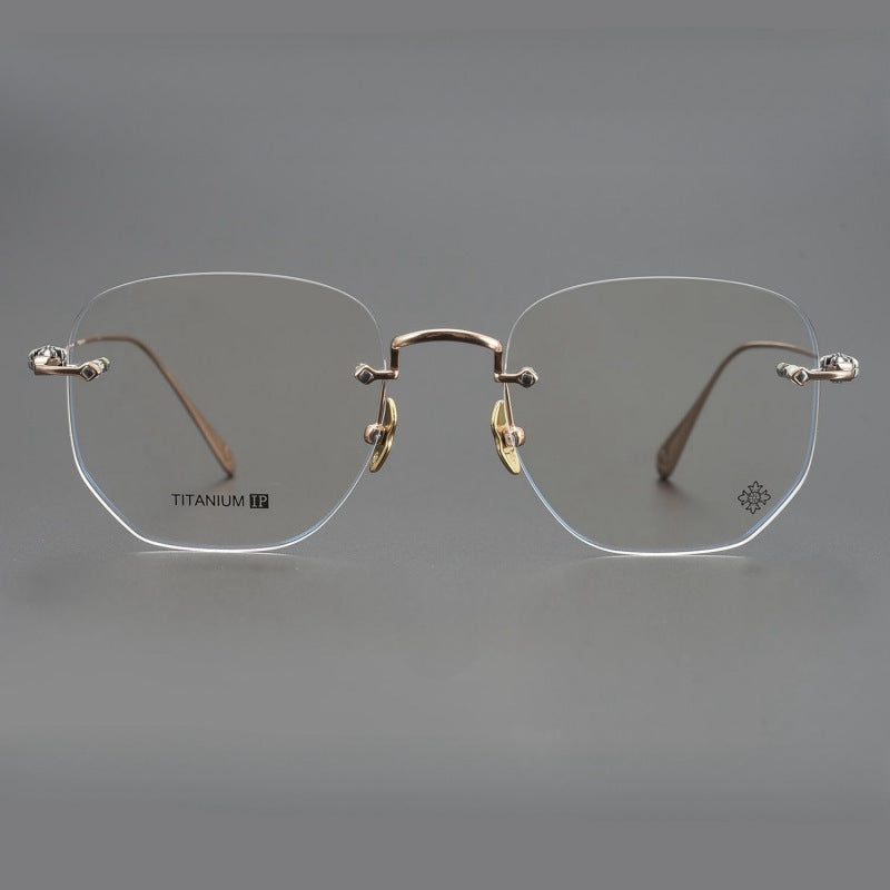 CHH Chrome Hearts Glasses Ultra-light pure titanium high-end rimless glasses frame