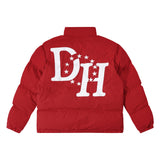 Men Cotton Mixed Jacket Coat Letter Printed Cotton-Padded Jacket Male Loose Casual Warm Cotton Coat