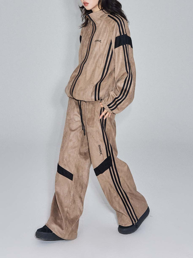 Unisex Pants Autumn Deerskin Velvet Ribbon Trousers