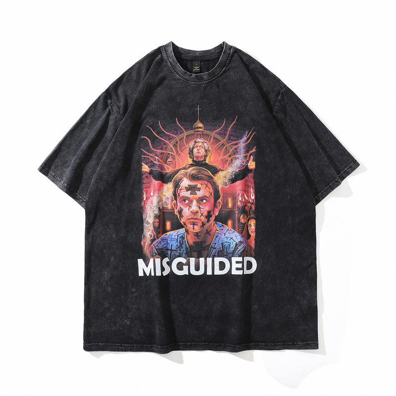 Men T Shirt Loose round Neck Hip Hop Hiphop Short Sleeve T-shirt for Men and Women