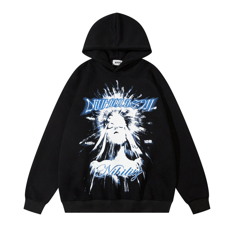 Men Hoodie Portrait Printed Hoodie Autumn and Winter Leisure Sports Hoodie Men's Tops