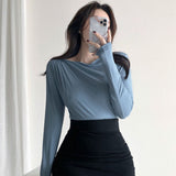 Women Long Sleeve Shirt Women's Spring and Autumn Bottoming Shirt Casual