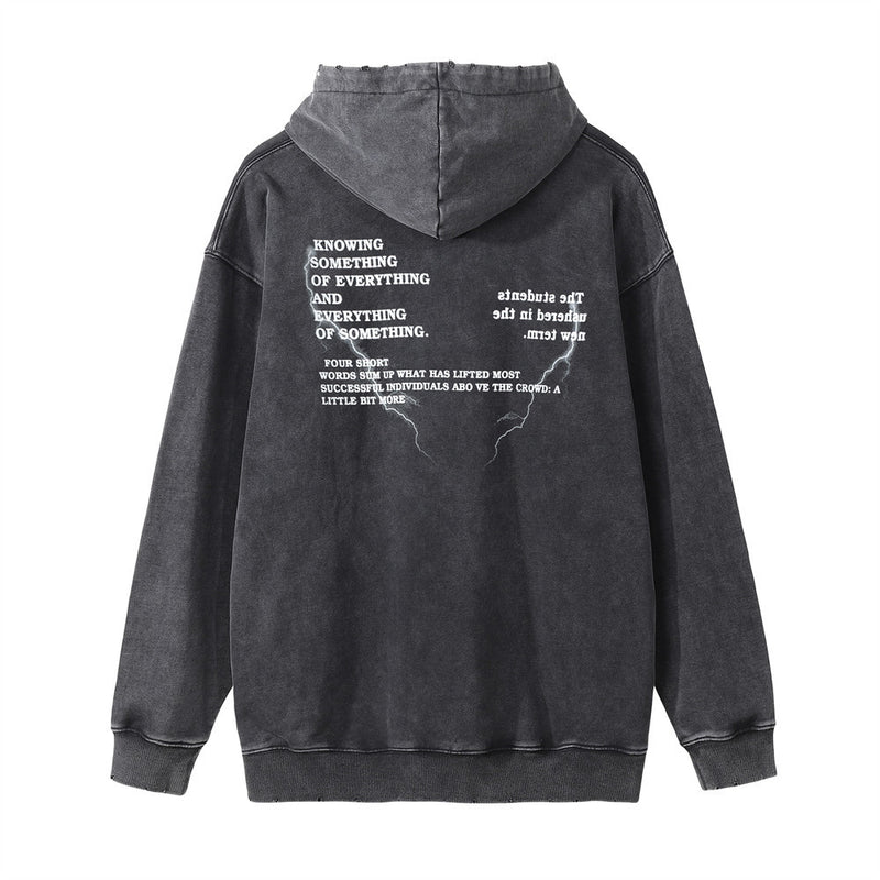 Men Hoodie Printed Hoodie Men's Street Leisure Distressed
