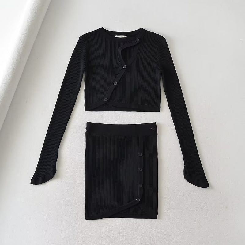 Women's Skirt Short Knitted Bottoming Shirt Women's Skirt Suit