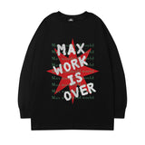Men Long Sleeve Shirt Retro Hip Hop Long Sleeve T-shirt Men's and Women's Spring and Autumn Ins round Neck