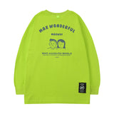 Men Long Sleeve Shirt Vintage Smiley Printed Long Sleeve T-shirt Men's round Neck Top