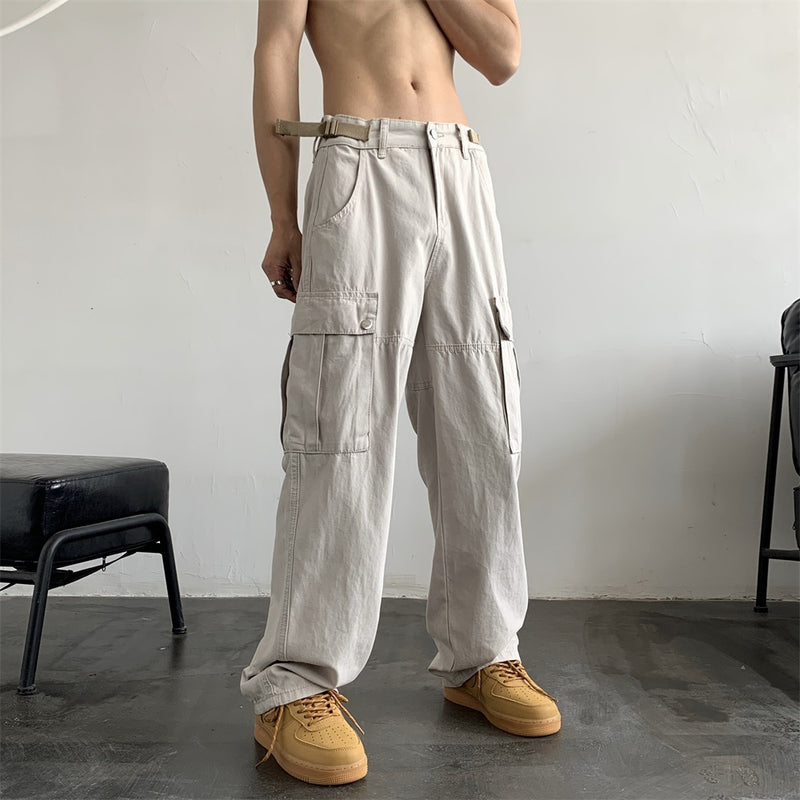Men Sweatpants Overalls Men's Summer Casual Pants Fashion Brand Wide Leg Straight