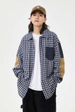 Unisex Jacket Autumn Patch Plaid Shirt Women's Clothing