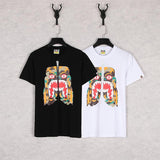 Bathing Ape T Shirt Summer Zipper Printed Short Sleeve