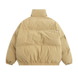 Men Cotton Padded Jacket Coat with Letters Embroidered Cotton Jacket Men's Winter Long Sleeve Cotton Coat Puffer Jacket Coat