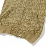 Bathing Ape Hoodie Shark Jacket Men's Autumn and Winter Cardigan Zip Khaki Hooded Sweater