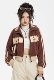 Unisex Jacket Autumn Striped Patch Coat Women's Clothing